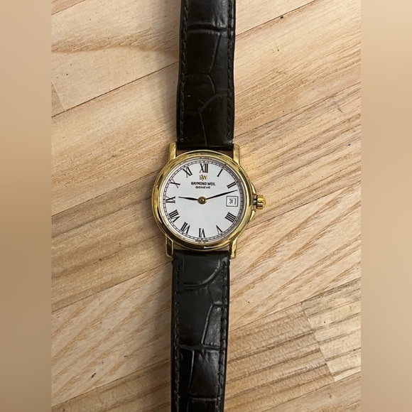 Raymond Weil Geneve Ladies Watch Ultra Rare 18K Gold Plated Case White Dial - Picture 4 of 17
